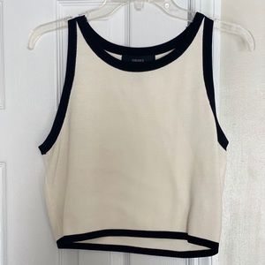 White and black crop top